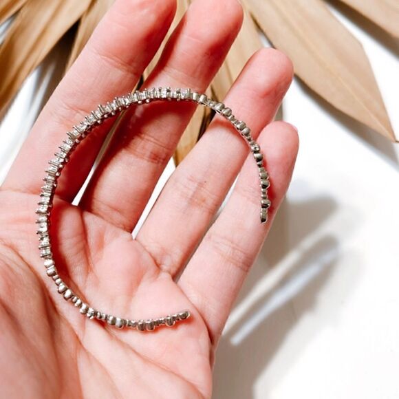 Silver diamond bangle S432 - Picture 3 of 3